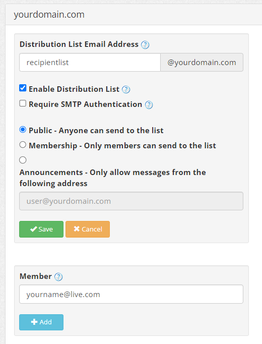 Distribution List