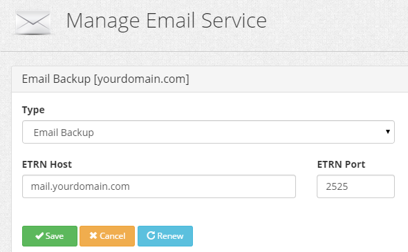 Email Backup ETRN Host